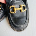 Salvatore Ferragamo FERRAGAMO Sz 6.5 Black Leather Buckle Heeled Slip On Loafer Round Toe Shoes Photo 5