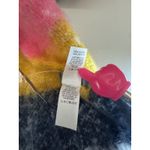 Aerie Scarf Womens Blanket Chunky Blue Yellow Pink Striped Fringe Soft 19"x92" Photo 3