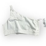 GIGI C Jacqui Sports Bra Women's Medium White One Shoulder Cutout Asymmetrical Photo 2