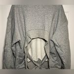 Anthropologie EVIDNT Size Large Gray Open Cropped Back Tie Sweatshirt Photo 6