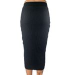 ZARA Women's Black Ribbed Knit Sculpt High Waisted Pencil Midi Skirt Size S Photo 2