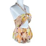 Volcom  Floral Tropical Keyhole Halter Cami Top NWT Large Photo 2