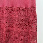 Free People  Intimately T-Back Crochet Lace Hem Linen Blend Maxi Slip Dress Small Photo 4