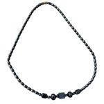 Vintage Black Beaded Necklace hematite stones matches other vintage items Photo 0