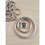 David Yurman Black Diamonds Sterling Silver Mobile Circle Pendant Necklace 925 Photo 2