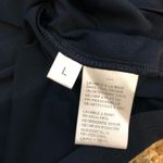 Doncaster  Navy Sleeveless Blouse with Black Mesh Sheer Detail Large Photo 8