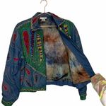 Anage Denim Embellished Paisley Jacket Sz Large Blue Photo 7