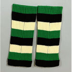 Green Black Tan Striped Knit Leg Warmers 💚🖤✨ Size none Photo 3