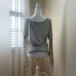 Athleta Shiva Linen Metallic Shimmer Long Sleeve Top in Gray Heather Size XS Photo 3