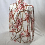 Susan Graver  Size 6 Chain Design Button Down Shirt. New Without Tags Photo 4