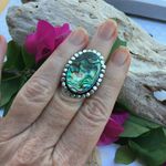 Abalone Sterling Silver Ring Size 7 Green Photo 7