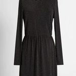 Modcloth  Shimmer On Show Dress Long Sleeve Tulip Skirt Dress Black Photo 0