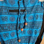 Tribe Azure Fair Trade Hobo Bag Cotton Canvas Large Messenger Shoulder Blue Photo 3