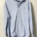 Ralph Lauren  Blue and White Striped Long Sleeve Dress Button-Up Shirt Medium Photo 0