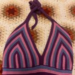Wild Fable Boho Halter Crocheted Knit Dress in Pink, Blue, & Purple Photo 3