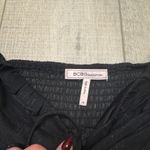 BCBGeneration BCBGgeneration Black Silver Long Sleeve Crop Top Photo 3