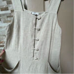 Topshop linen blend shorts romper jumpsuit beige Sz US 10 Photo 5