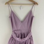 Contrarian Lilac Light Purple Barbara Bibb V Neck Backless Formal Mini Dress Photo 8