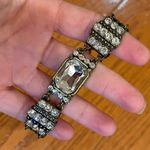 Lia Sophia Rhinestone Brass Link Bracelet Jewelry Large White Stone Bling. Photo 1