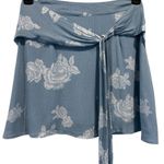 NWT Sadie & Sage Light Blue Faux Wrap Skirt Photo 1