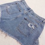 Forever 21 Distressed High Waisted Denim Short Photo 5