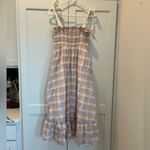Mable Boutique Gingham Midi Dress Yellow Size M Photo 3