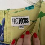 Vintage 90s First Focus Green Button Front Floral Midi Dress 9/10 Size M Photo 2