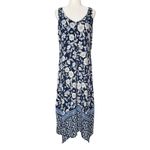 Tommy Bahama  M Asymmetrical Floral Midi Tank Dress‎ Stretch Handkerchief Beach Photo 2