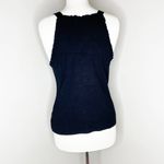 Milly  Black Ruffle Hem Sweater Tank Large Photo 1