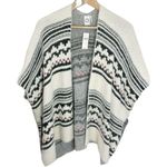 Anthropologie Akemi + Kin Tallulah eyelash knit plush Aztec print poncho Photo 1