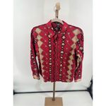 Ralph Lauren Lauren Petite Western Red Blouse Button Size Large Women’s Photo 6