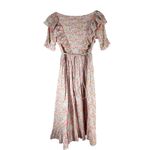 Horror Vacui Dorothy Ruffled Floral Cotton Poplin Midi Dress Size Medium Photo 1