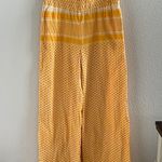 Cecilie Copenhagen Cotton Jacquard Wide Leg Pull on Pants Boho Embroidered Small Photo 1