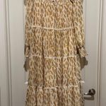 NWT Shop Stevie Long Sleeve Tiered Flowy Maxi Dress Yellow Size M Photo 5