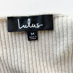 Lulus  Womens M Jourdaine Taupe Bell‎ Sleeve Sweater Dress V-Neck Fall Stretchy Photo 9