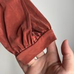 Madewell popover Cropped Terracotta Blouse wide Puff Gathered 3/4 sleeve Size XS Photo 2