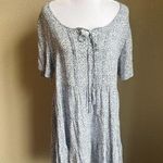 Daytrip v-neck short sleeve tiered blue print mini dress | medium Photo 0