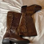 Nicole Brown Lace Up Leather Boots Size 7.5 Photo 0