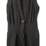 Fylo Dark Gray Long Sleeveless Cardigan XS Braided Brass Buttons Urban Cozy Photo 9