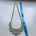 ALDO Seafoam and Gold Statement Necklace Green Gemstone Wedding Photo 3