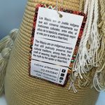 Bag Wayuu Mochila Bucket Boho Colombia Purse Yellow, Beige Gold Photo 5