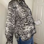 ZARA  Women's Snake Print Animal Blouse Long Sleeve Shirt Medium Size.  #249 Photo 6