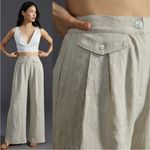 SOVERE | Instance Linen Straight Leg High Waisted Trousers Pants Natural S Photo 1