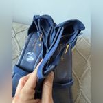 Kate Spade Elegant Classy Navy Blue Suede Women's Wedge Heels Sandals Size 7 Photo 3