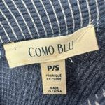 Como Blu Size Small Knit Shirt Blue and White Ruffle Sleeves‎ Loose Fit Blouse Photo 3