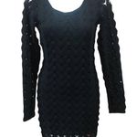 Free People  Black Dress sz S Keyhole Open back long sleeve Dress Photo 0