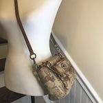 Coach  Tan Horse Carriage Embroidered Canvas Brown Leather Crossbody Shoulder Bag Photo 14