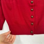 Knitted Dove Red Beaded Cardigan Sweater Womens L Cropped Preppy Coquette Boho Size L Photo 8