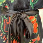 Something Navy Black Floral Satin Jumpsuit XS Cocktail Party Taper Designer $195 Photo 11