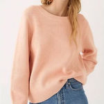J.Crew Ribbed Stretch Crewneck Sweater Fresh Peach Size Medium Pink Photo 0